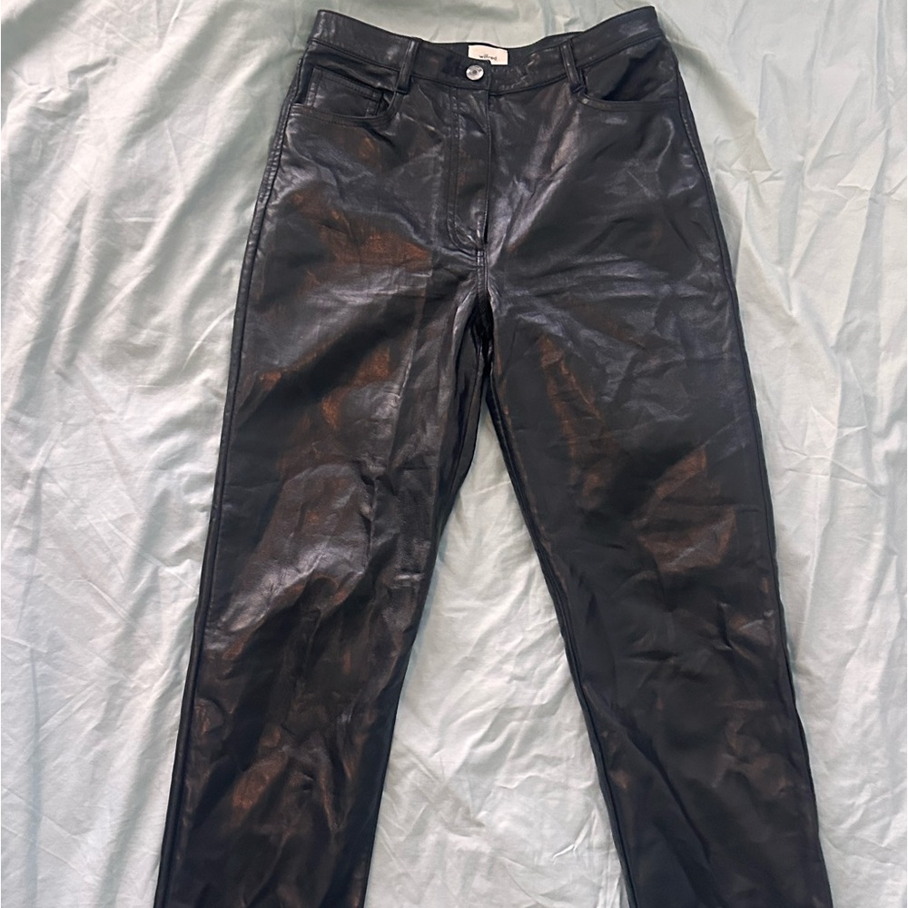 Wilfred Faux Leather Pants- High Rise Black